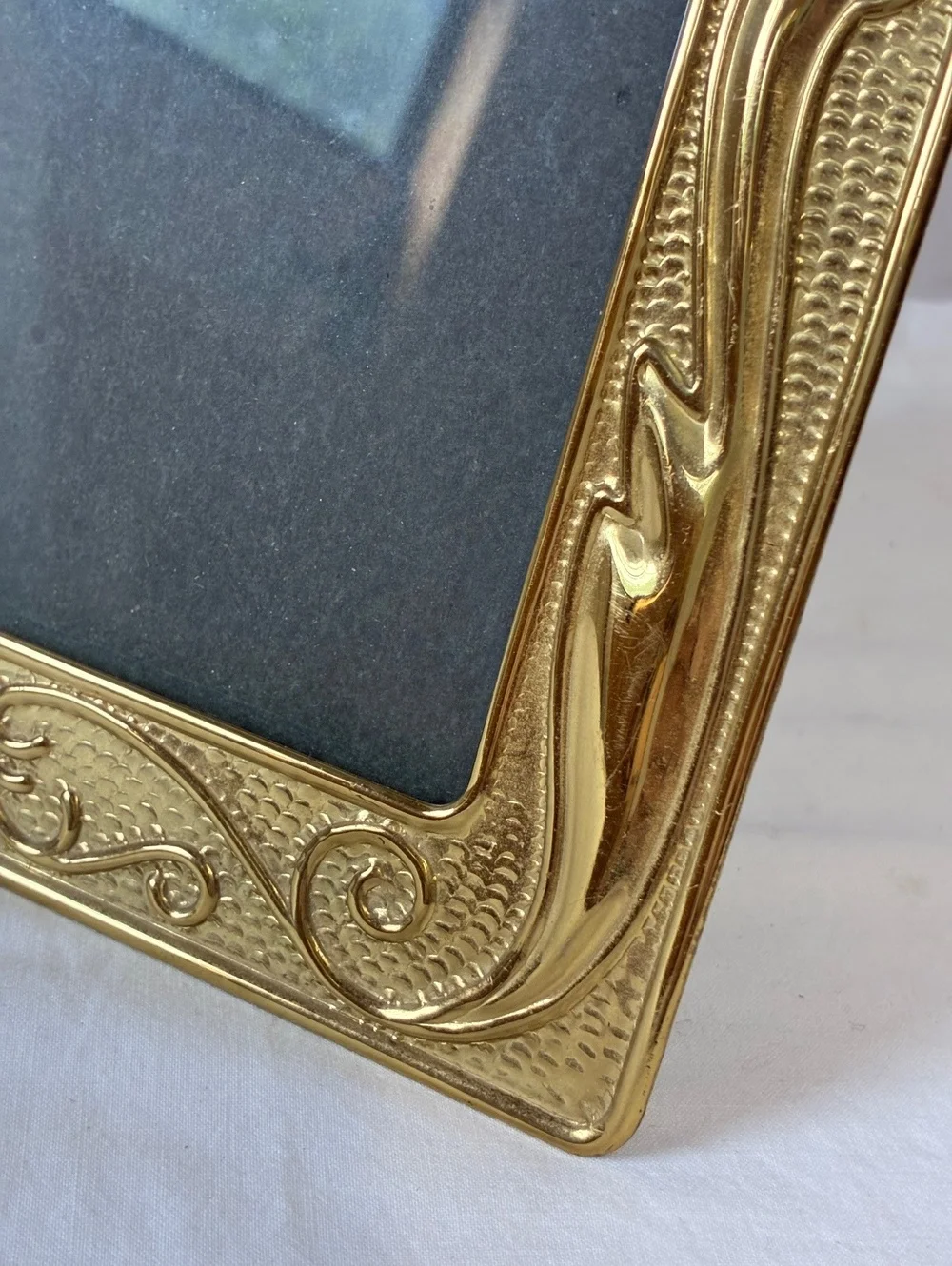 Vintage Gold Tone Decorative pressed metal Photo Frame